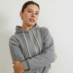 NWT Loup Comfortable Jay Zip Up Hoodie, Heather Gray xs $145 current season